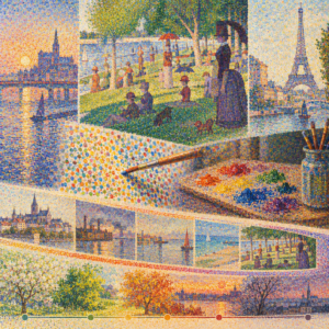 ジョルジュ・スーラとはどんな画家？点描画を生んだ31年の生涯、このイメージで画像を作って 人物はいれない。 文字はいれない。